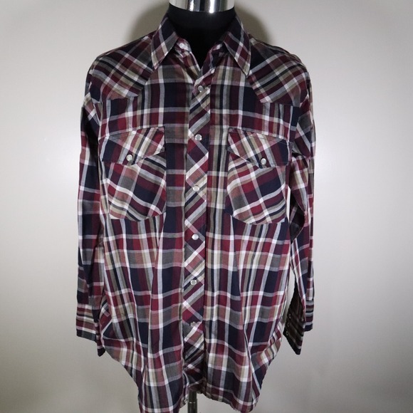 Outlaw Western Wear Other - Outlaw Western Wear Shirt Mens Large Extra Long Tails Pearl Snap Long Sleeve